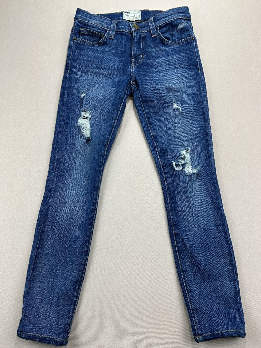 Current Elliott Jeans Women's Size 23 Blue Denim Ankle Skinny Stretch Distressed